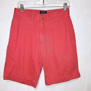 Polo Ralph Lauren 9" Shorts Mens 29 Blue Chino Flat Front Muted Red